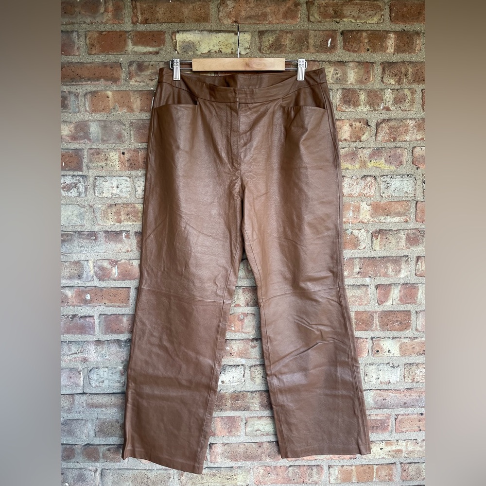 Vintage Chadwick's Chocolate Leather High-rise Straight Leg Trousers🖤